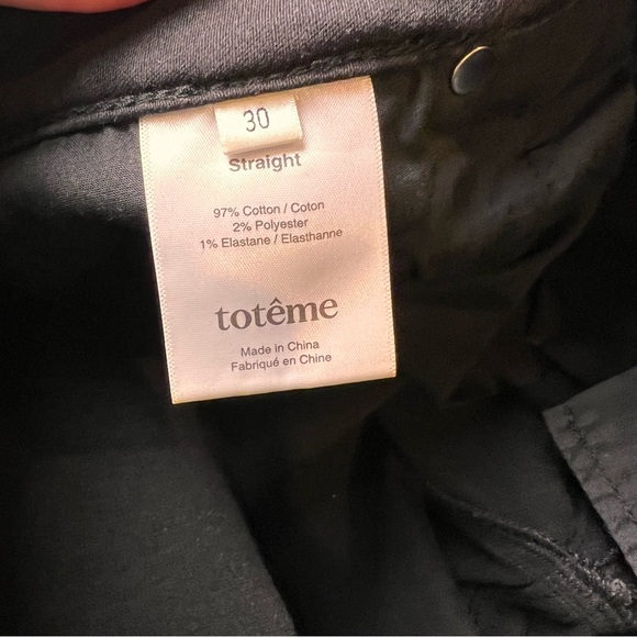 TOTEME Faded Black High-Rise Classic Straight Leg Slim Fit Jeans - Size 30 - Picture 8 of 13
